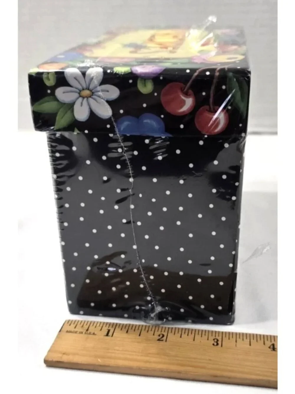 New sealed Mary Englebreit Black Polka Dot Recipe Box+8 Dividers 2009 Studio 8